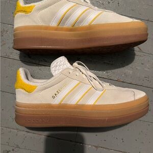 Adidas Women's Gazelle Sneakers - White, Yellow, and Tan